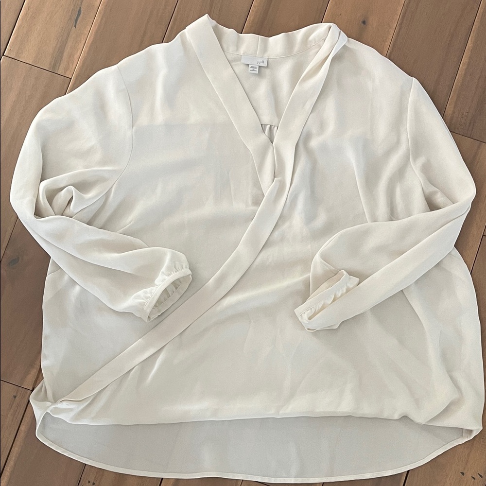 J. Jill Cream Wrap Blouse